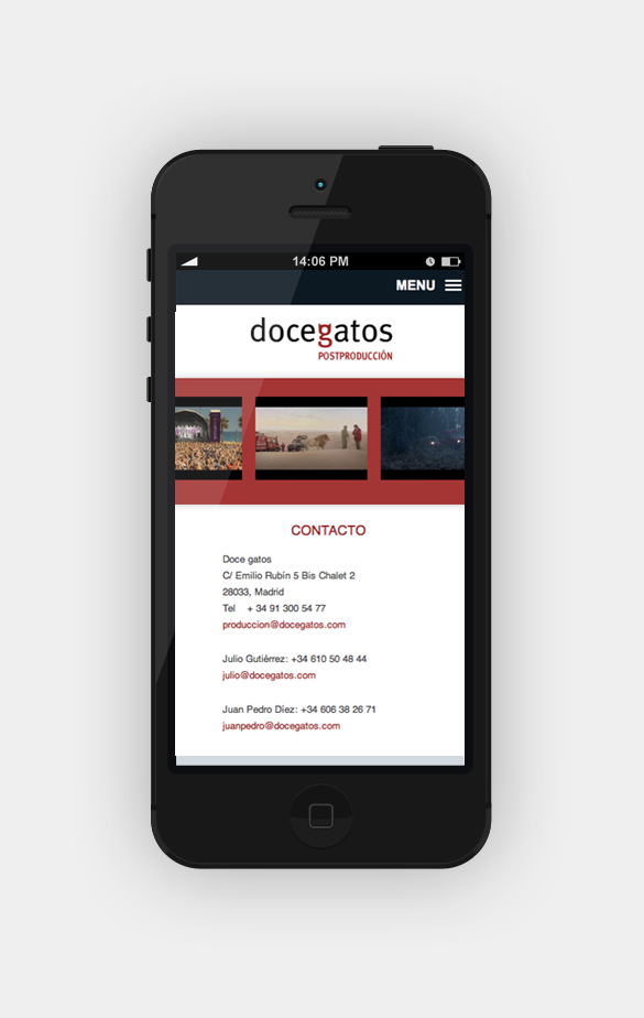 Web design for Doce Gatos Production